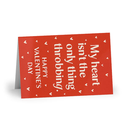 My Heart Isn't The Only Thing Throbbing Happy Valentine's Day White Hearts (Single or Pack) | Greeting Card
