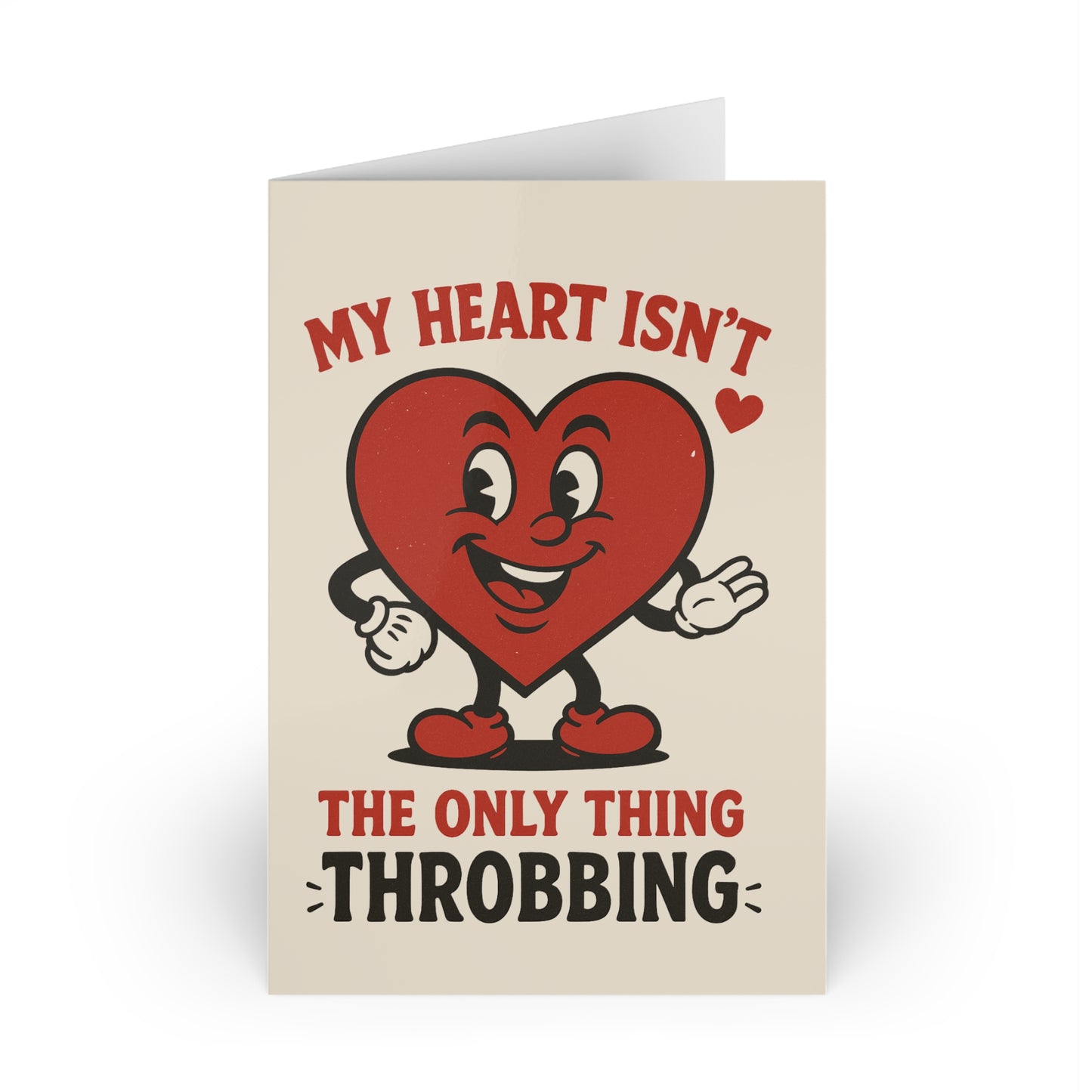 My Heart Isn't The Only Thing Throbbing Happy Valentine's Day Waving Heart (Single or 10-Pack) | Greeting Card