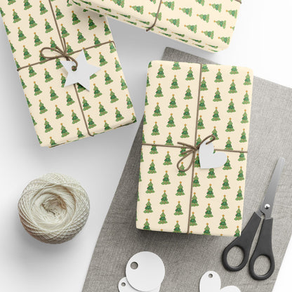 Christmas Tree Pattern Wrapping Paper - Holiday Gift Wrap Roll | Holidays