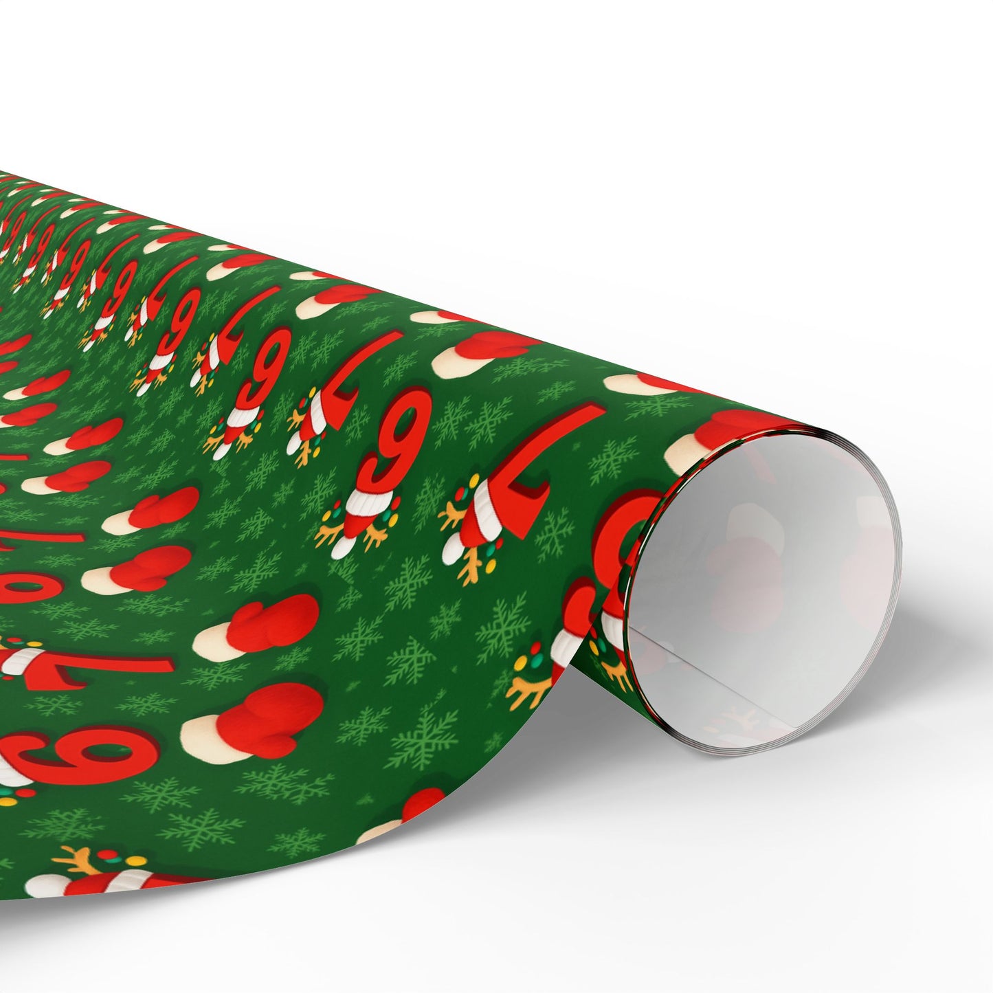 Christmas "6 7" Wrapping Paper – Green Holiday Gift Wrap Roll | Holidays