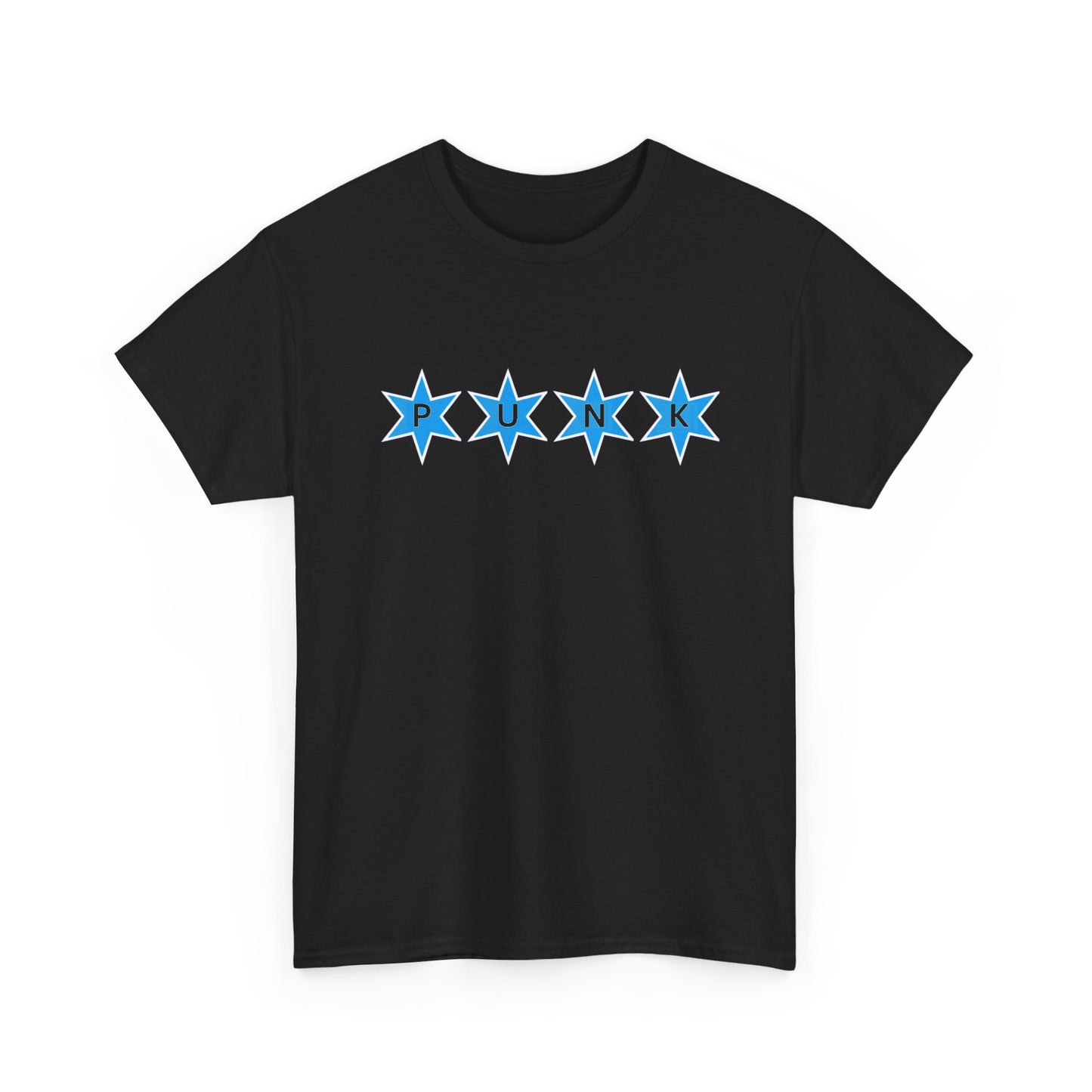 PUNK Star Blue White Outline Graphic | T-shirt