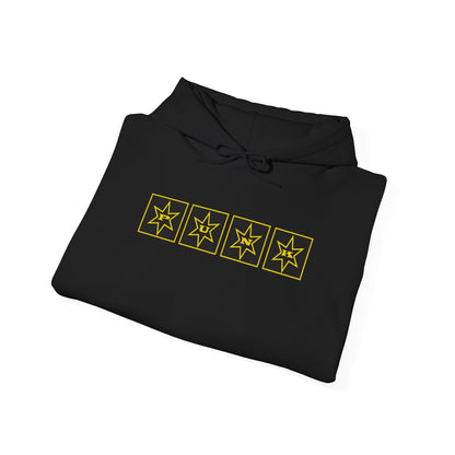 PUNK Star Black Yellow Outline Yellow Block Outline Graphic | Hoodie