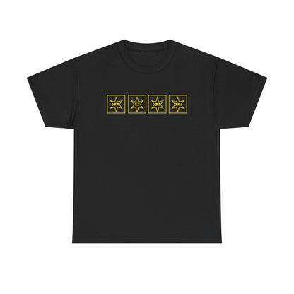 PUNK Star Black Yellow Outline Yellow Block Outline Graphic | T-shirt
