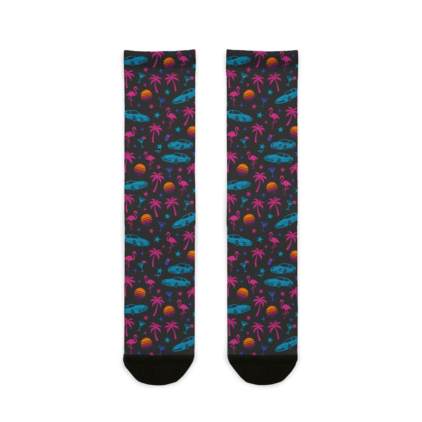 GTA Inspired Neon Tropical 'Rock Out With Your Socks Out' Sublimated | Socks