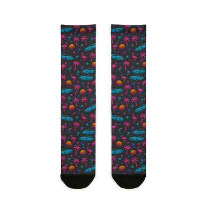 GTA Inspired Neon Tropical 'Rock Out With Your Socks Out' Sublimated | Socks