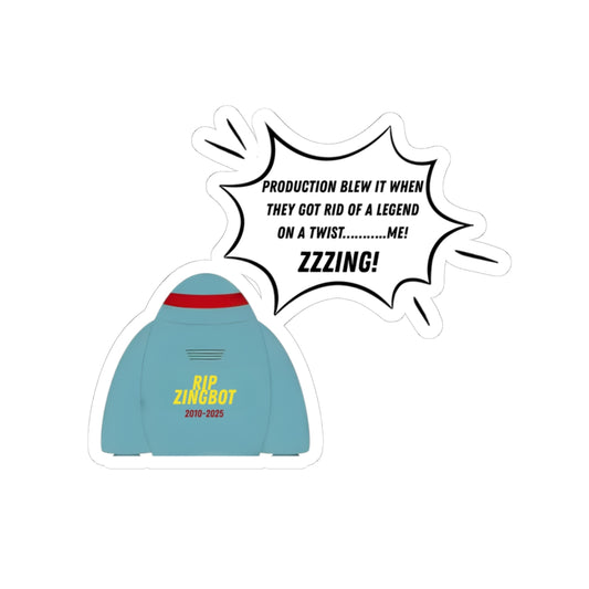 Big Brother Live Feeds - RIP ZINGBOT Kiss-Cut Stickers