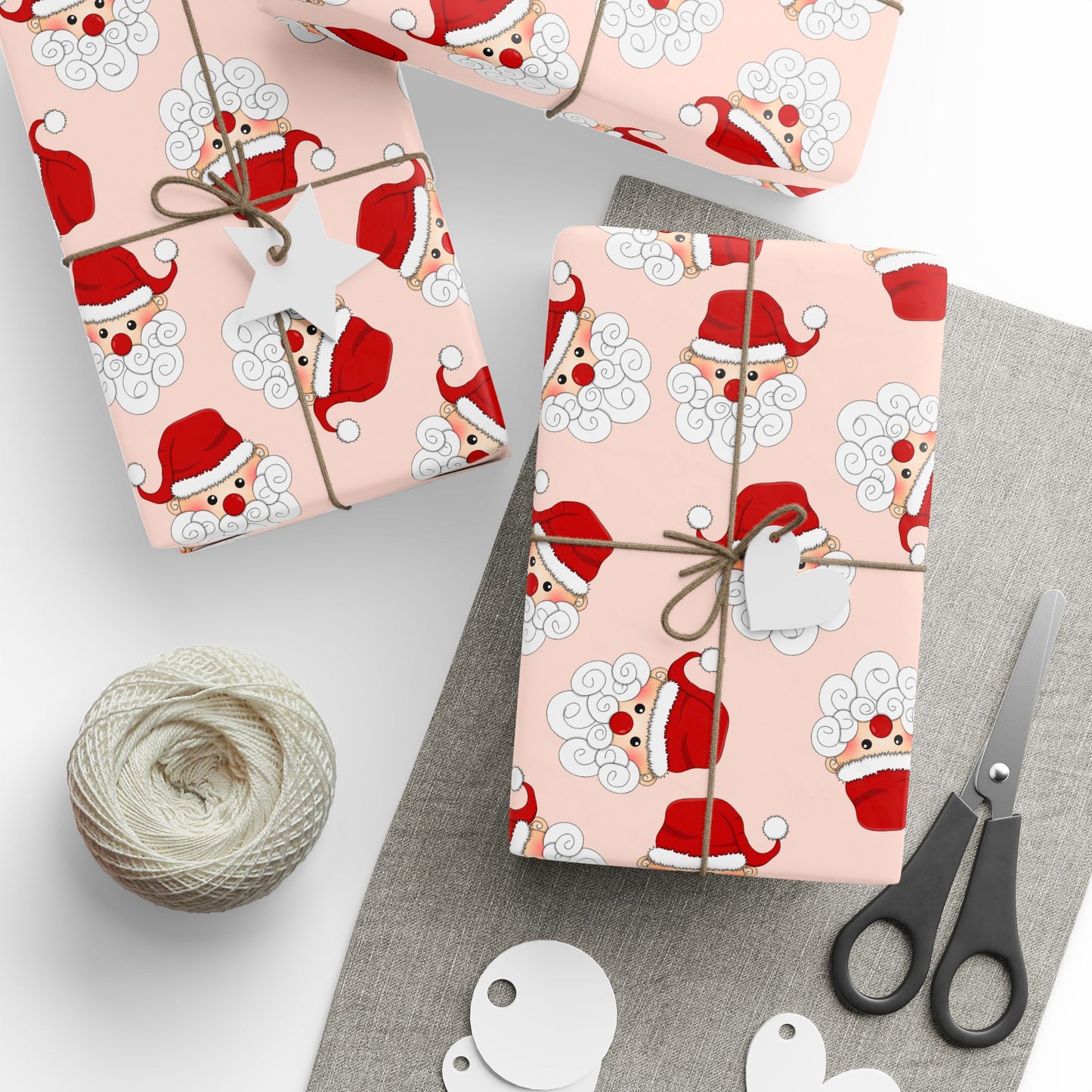 Christmas Santa Faces Wrapping Paper – Festive Holiday Gift Wrap Roll | Holidays