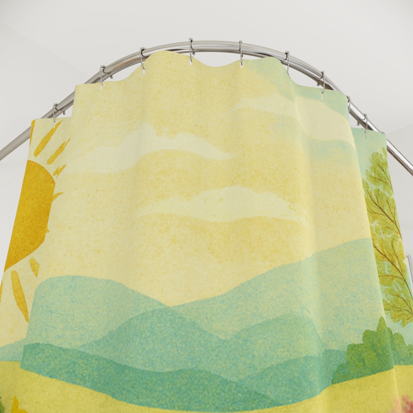 Sunny Wildflower Meadow Shower Curtain — Bright Floral Nature Bathroom Decor | Accessories
