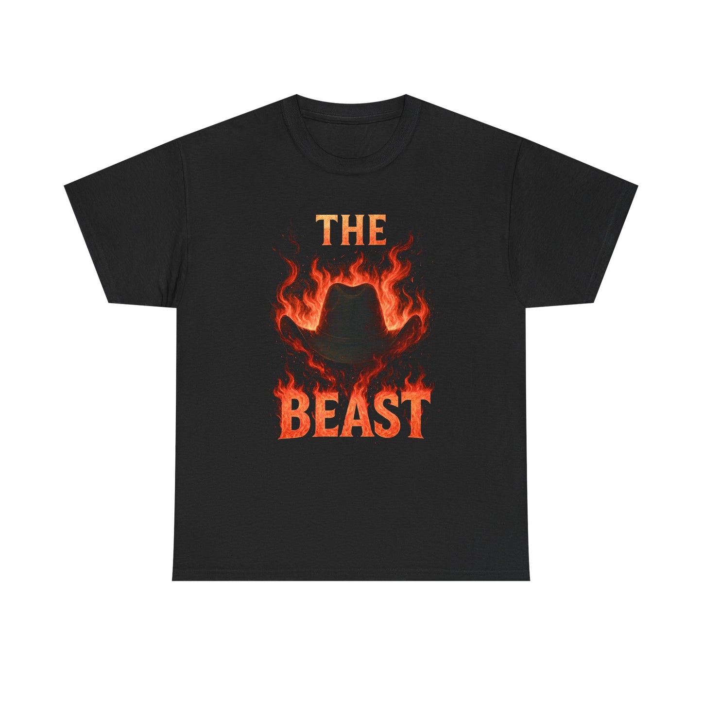 The Beast Flame Tee — Fiery Cowboy Hat Graphic T-Shirt - Monday Night