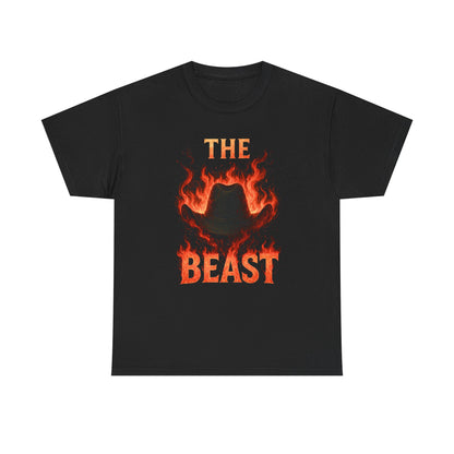 The Beast Flame Tee — Fiery Cowboy Hat Graphic T-Shirt - Monday Night