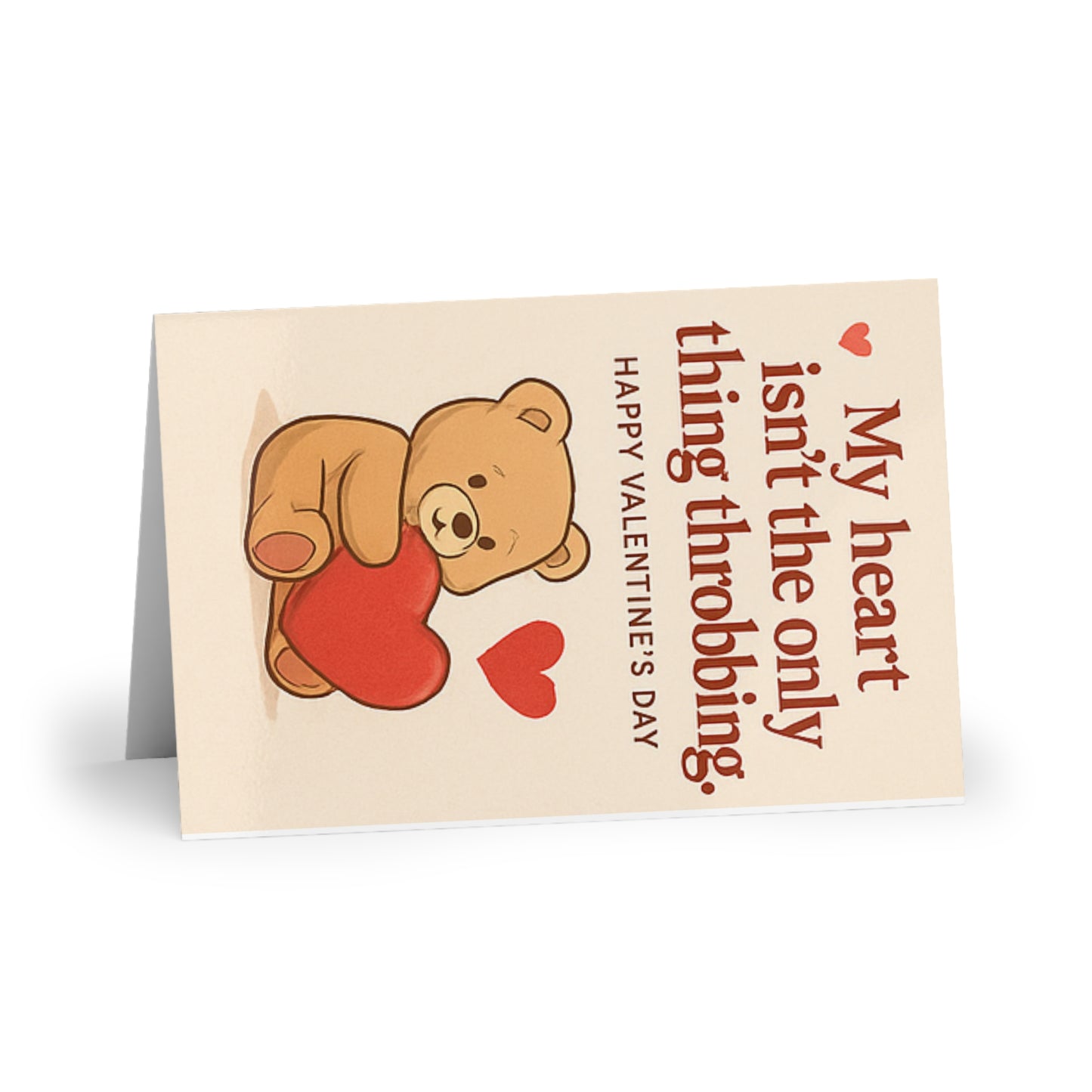 My Heart Isn't The Only Thing Throbbing Happy Valentine's Day Teddy Bear Heart | Greeting Card
