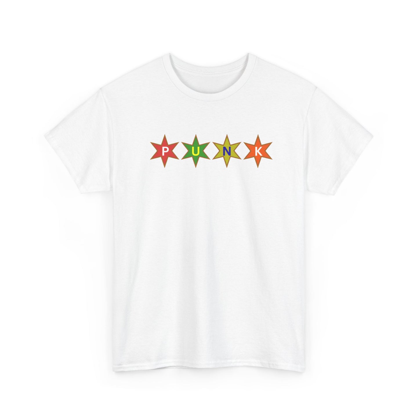 PUNK Star Multi Color Tan Outline Graphic | T-Shirt