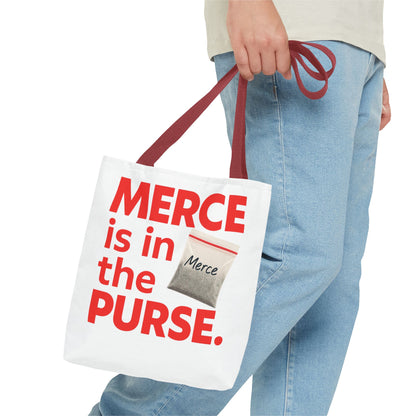 Tote Bag - "Merce is in the Purse" Novelty Grocery Market Tote