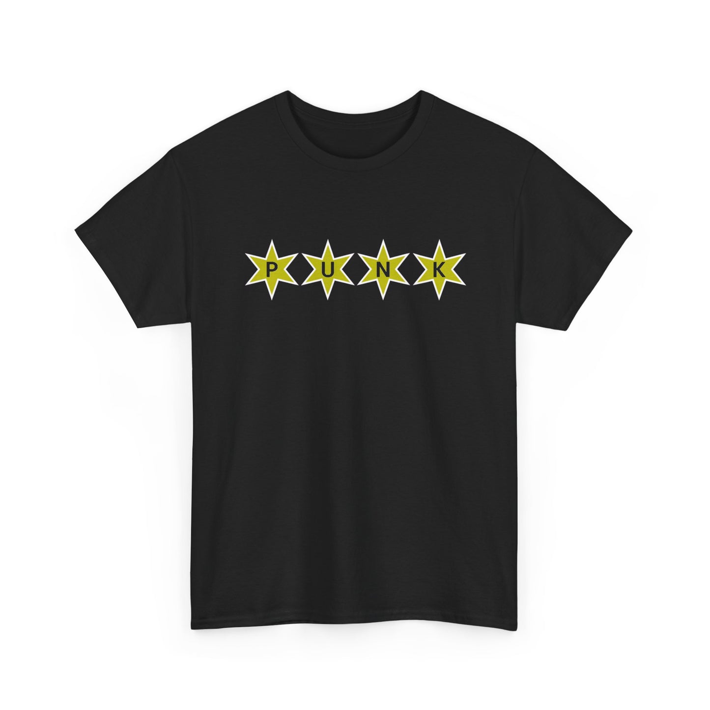 PUNK Star Yellow White Outline Graphic | T-Shirt