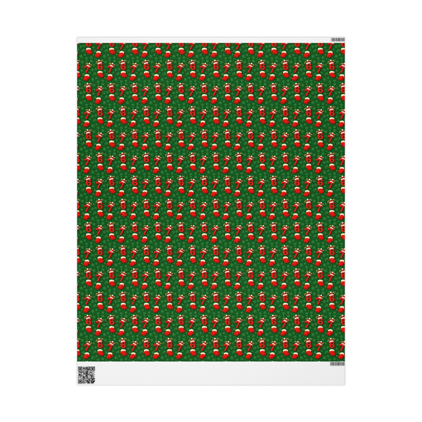 Christmas "6 7" Wrapping Paper – Green Holiday Gift Wrap Roll | Holidays