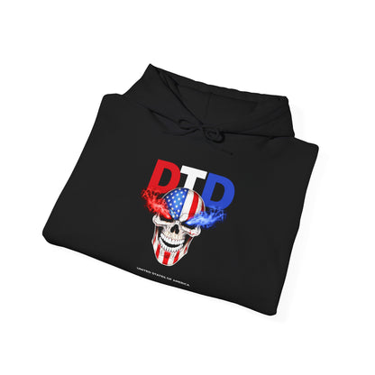 DON'T TRUST DEMS SKULL AMERICAN FLAG Front Graphic | Hoodie
