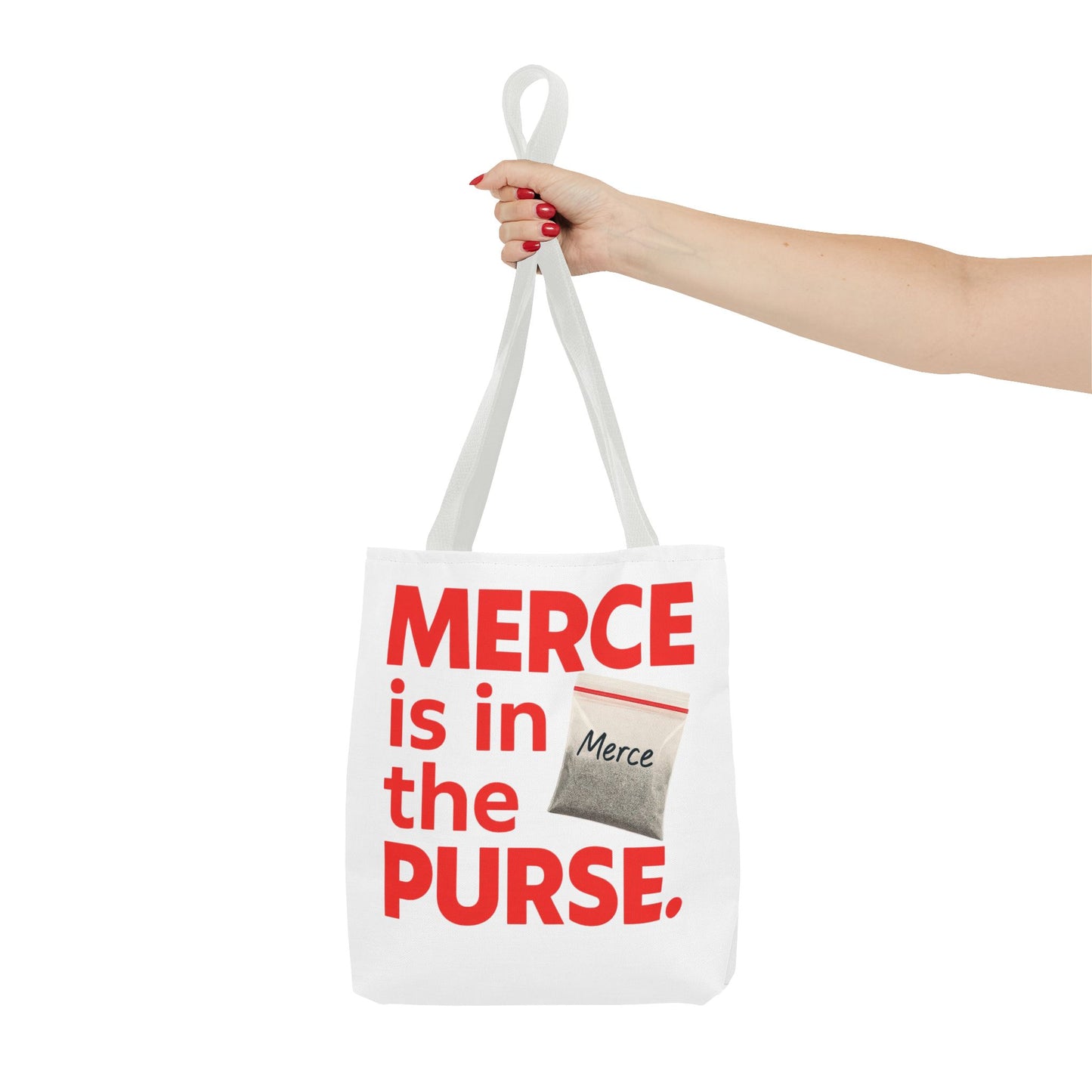 Tote Bag - "Merce is in the Purse" Novelty Grocery Market Tote